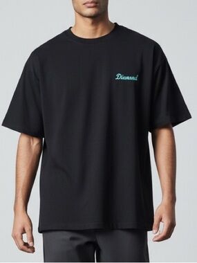 Diamond Supply Co. Black T‑Shirt with Teal Script Logo